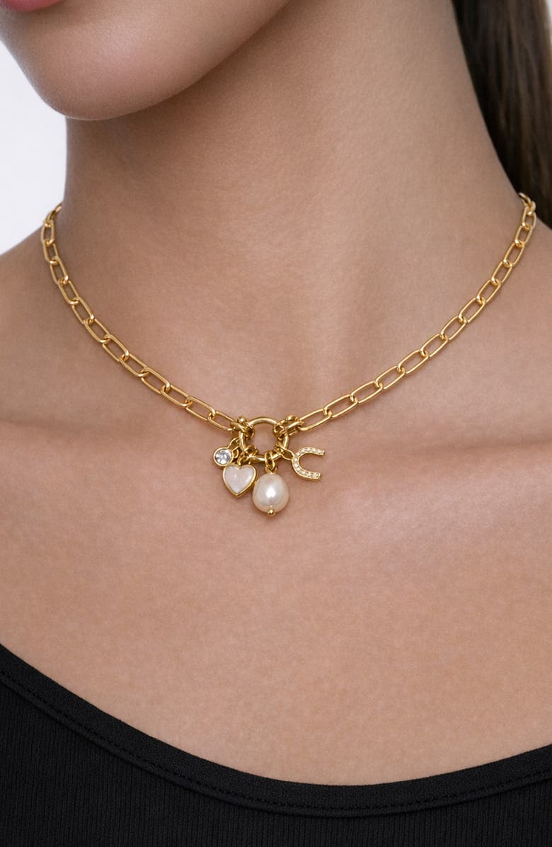 ARGENTO VIVO Paperclip Charm Necklace, Alternate, color, Gold
