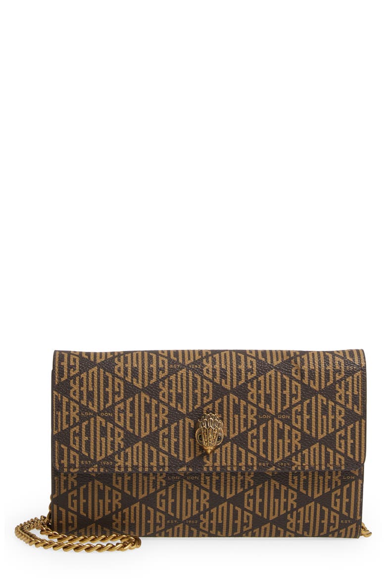 Monogram Crossbody Wallet, Main, color, MEDIUM BROWN