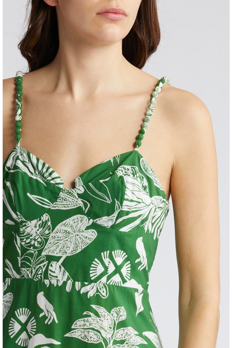 Forest Soul Sleeveless Tiered Ruffle Midi Dress, Alternate, color, FOREST SOUL OFF-WHITE/GREEN