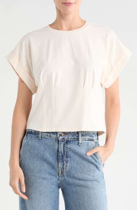Crop Shoulder Crop T-Shirt