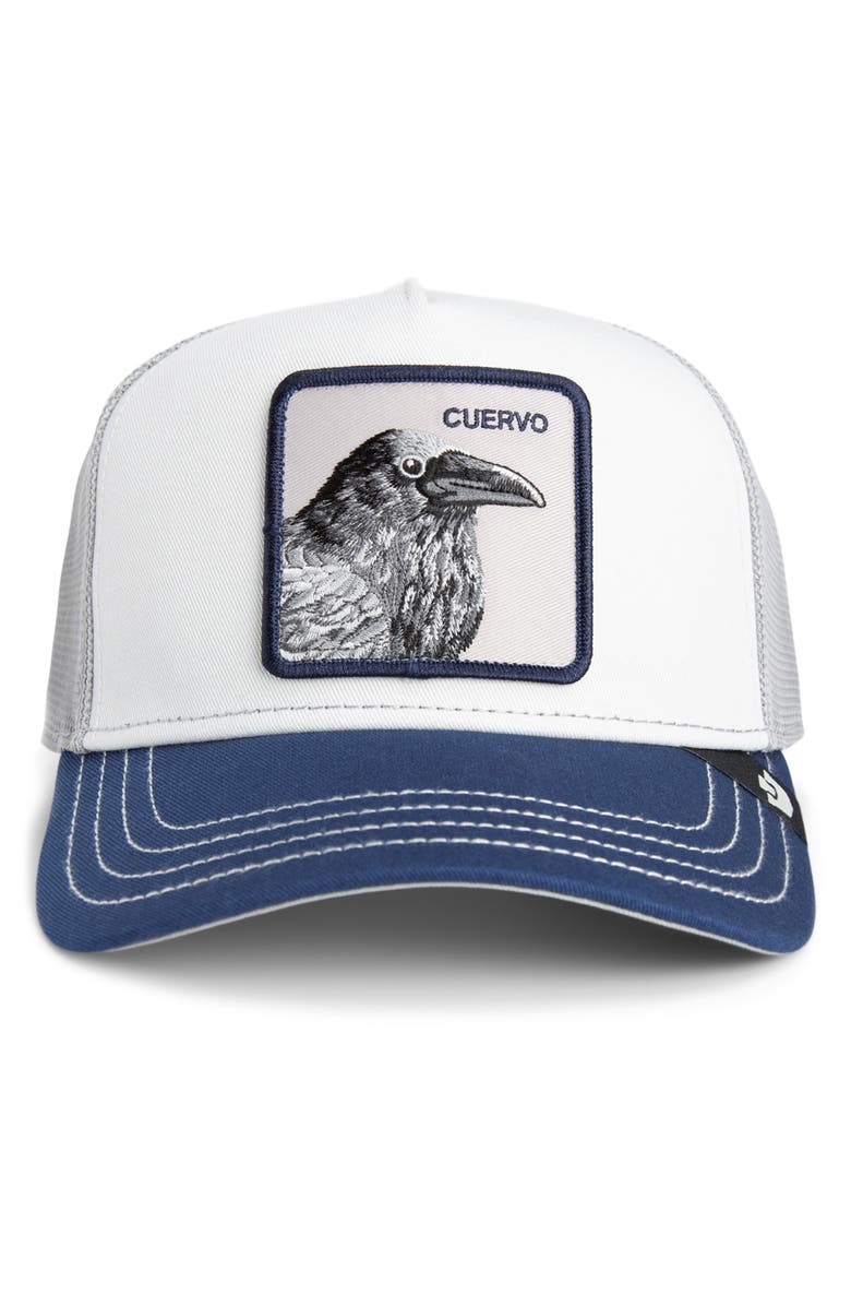 Goorin Bros. Tricolor Raven Patch Trucker Hat, Alternate, color, Multi Color