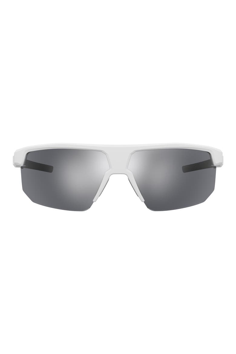Driven 71mm Mirror Shield Sunglasses, Main, color, WHITE GREY
