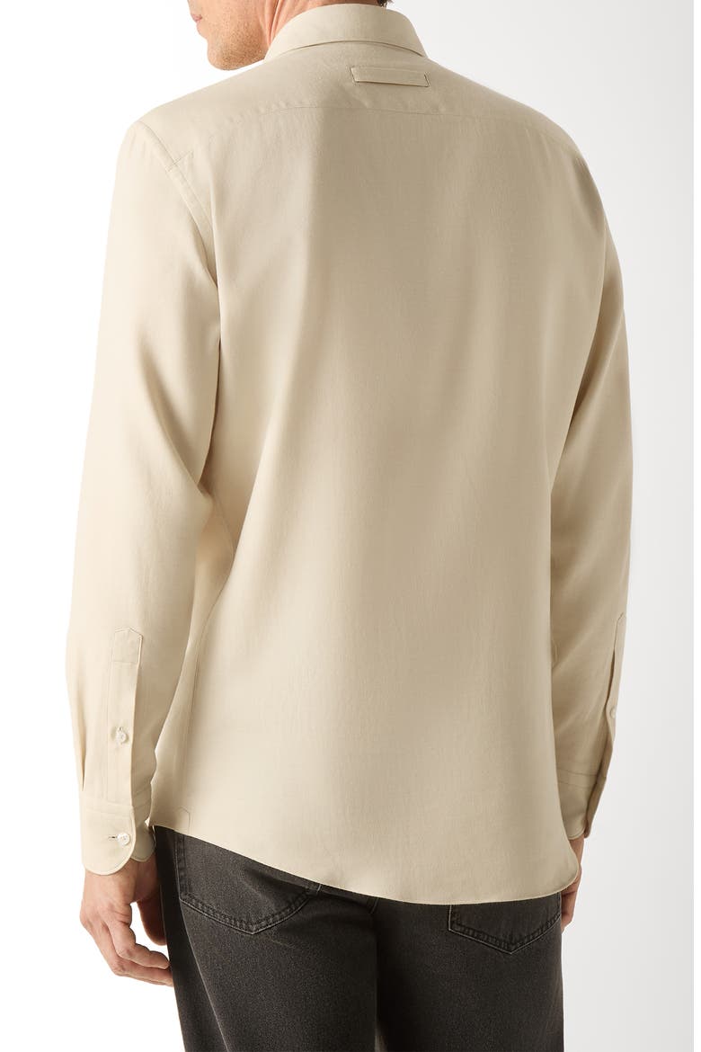 Regular Fit Cotton & Cashmere Button Shirt, Alternate, color, CREAM WHITE