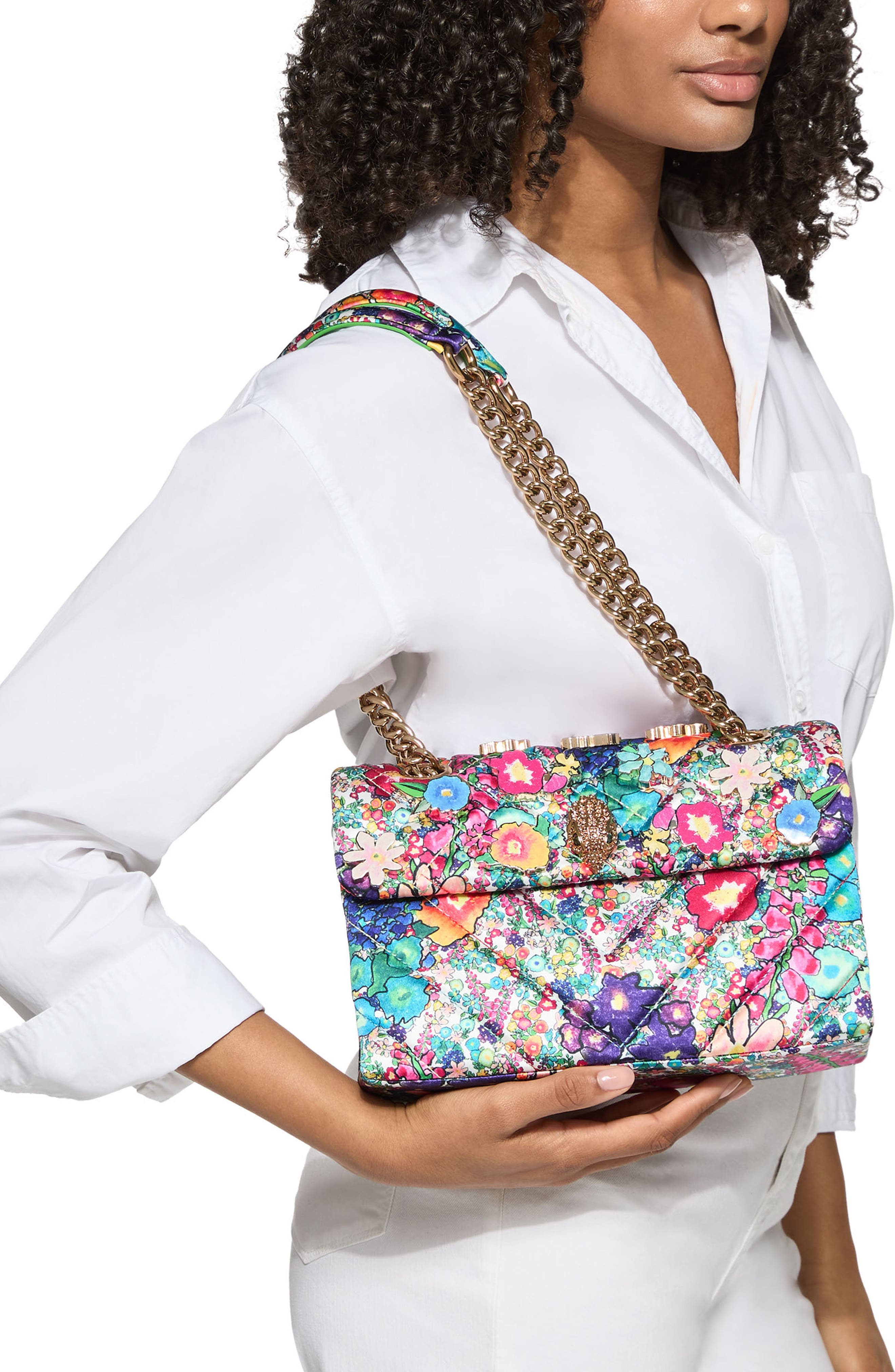 Kensington Floral Convertible Shoulder Bag, Alternate, color, BLUE/GREEN MULTI