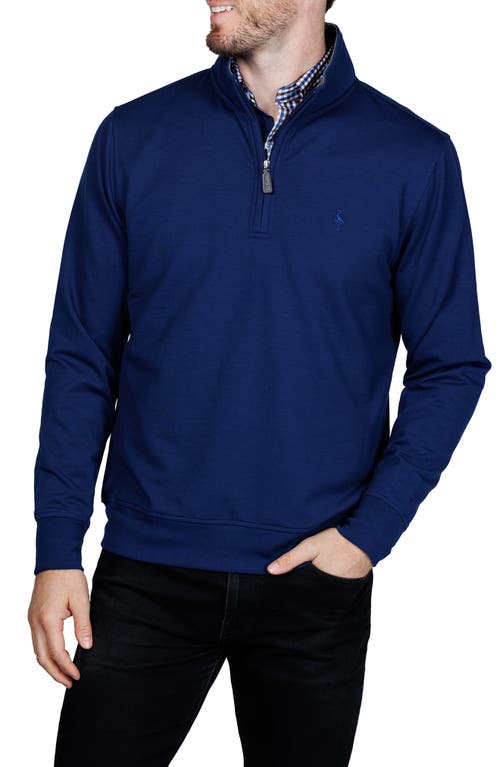 Tailorbyrd French Rib Quarter Zip Sweater In Blue
