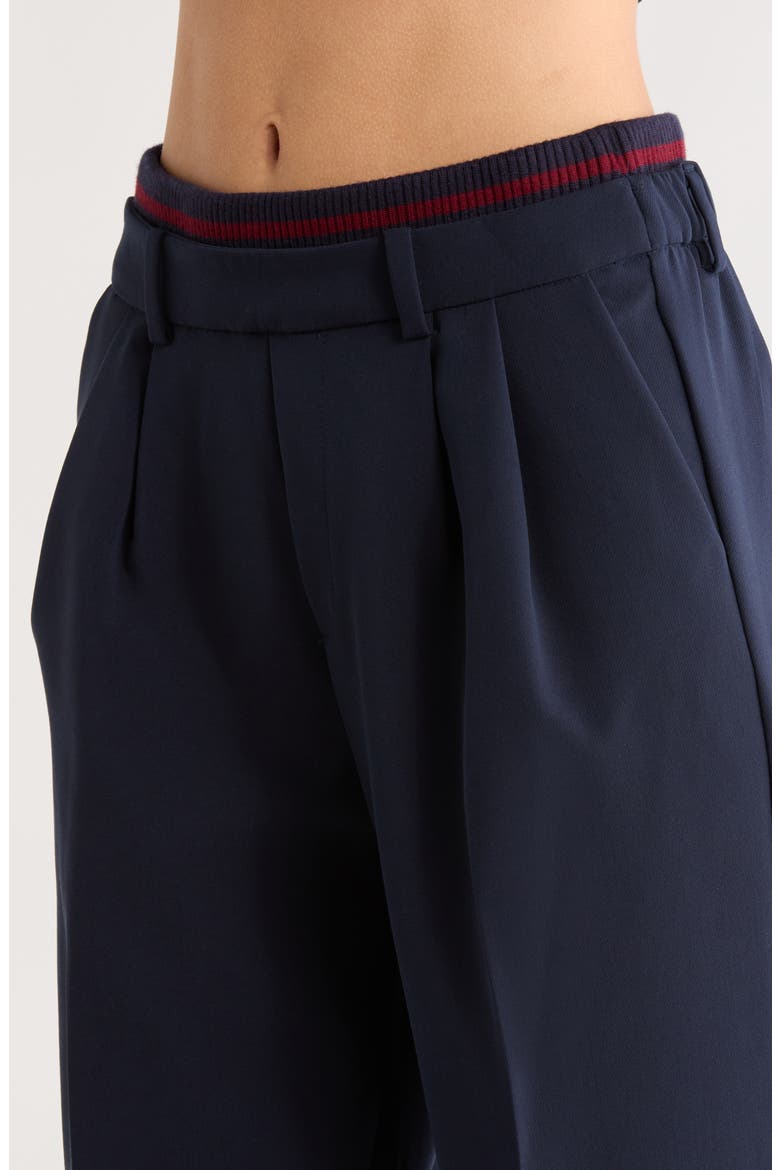 The Varsity Wide Leg Pants, Alternate, color, NAVY/ VINO