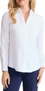 Jones New York Solid Button-Up Cotton Shirt