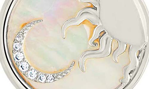 Sterling Forever Sun And Moon Mother Of Pearl Charms In Silver