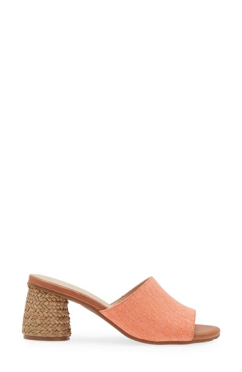 Chocolat Blu Block Heel Sandal In Light Orange Linen