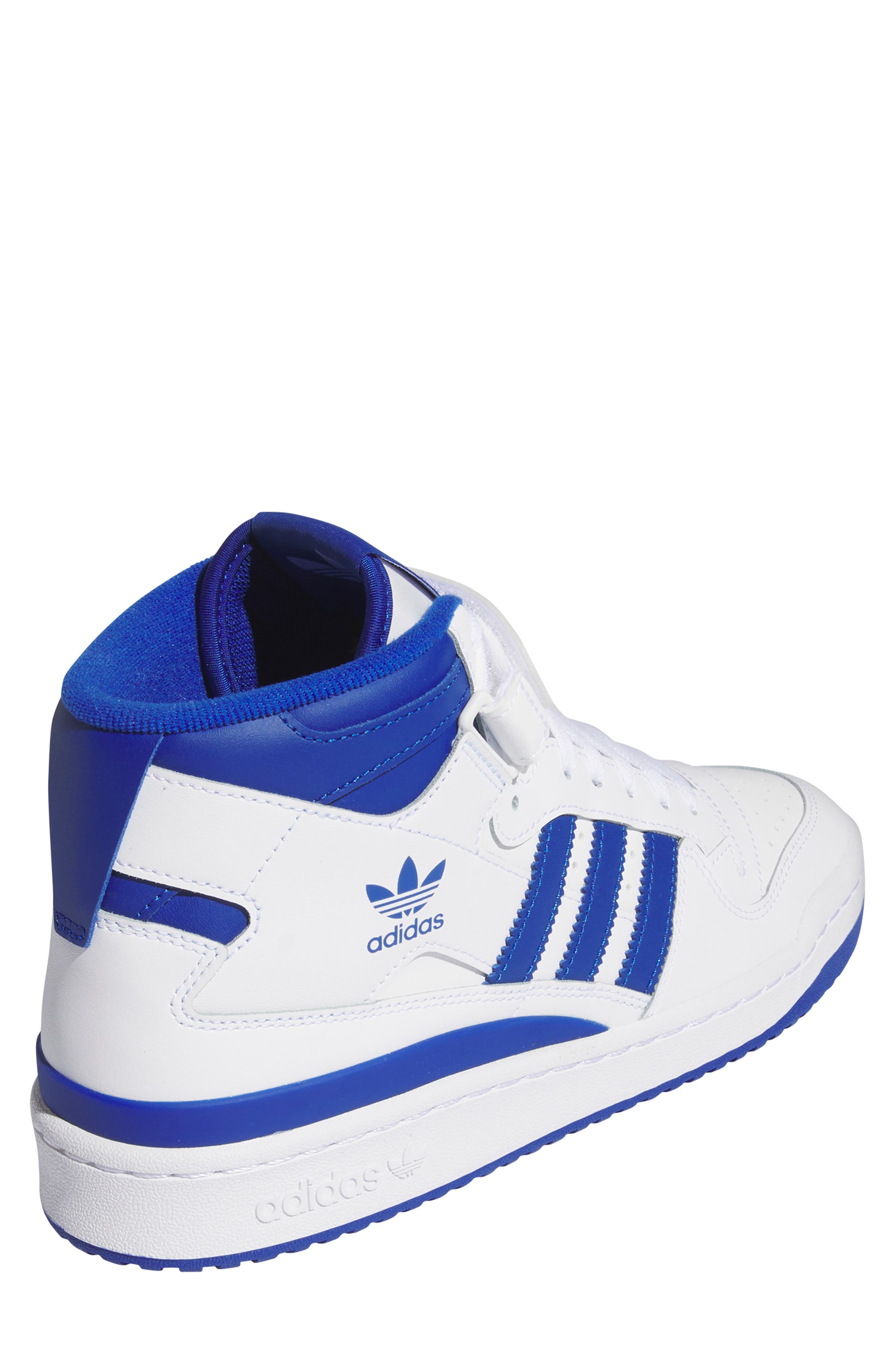 adidas Forum Mid Sneaker, Alternate, color, White/ Team Royal Blue/ White