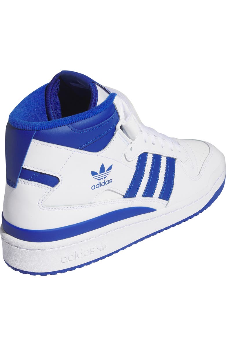 adidas Forum Mid Sneaker, Alternate, color, White/ Team Royal Blue/ White