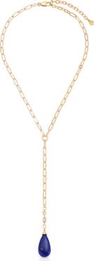 Ettika Tiger Eye Teardrop Lariat Necklace