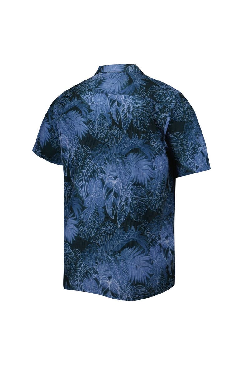 Men's Tommy Bahama Navy Tennessee Titans Big & Tall Bahama Coast Luminescent Fronds Camp IslandZone Button-Up Shirt, Alternate, color, Blue