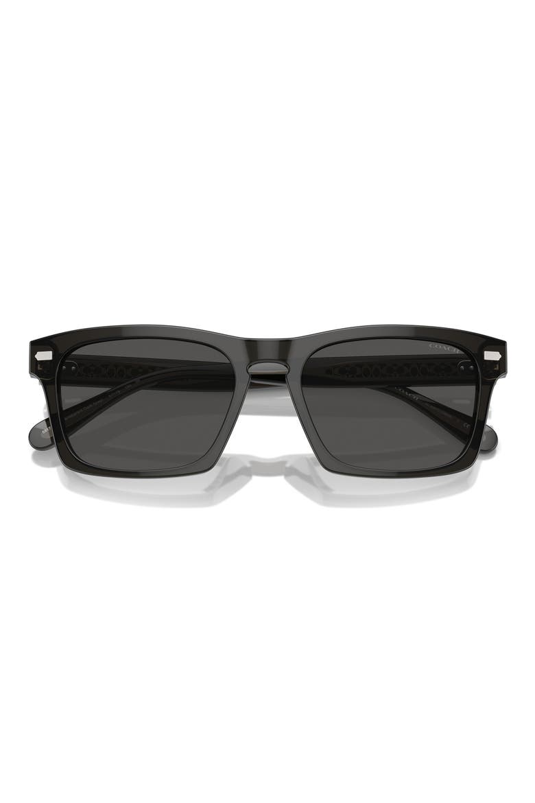 57mm Square Sunglasses, Alternate, color, DARK GREY / GREY SOLID
