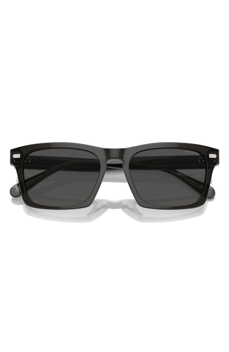 COACH 57mm Square Sunglasses, Alternate, color, Dark Grey / Grey Solid
