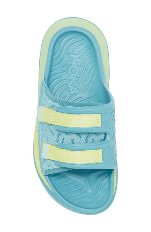 Hoka Gender Inclusive Ora Luxe Slide Sandal In Ocean Mist/citrus Glow