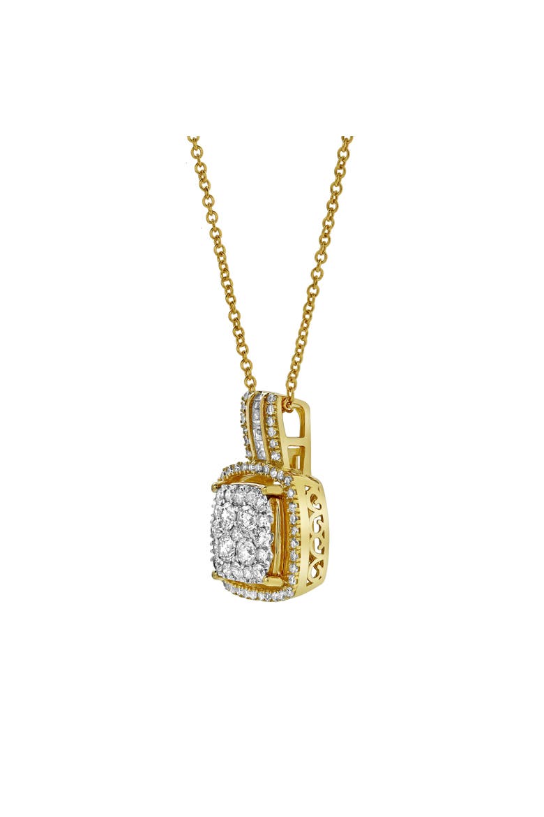 Elysian Square Diamond Pendant in 10K Yellow Gold, Alternate, color, 10K Yellow Gold