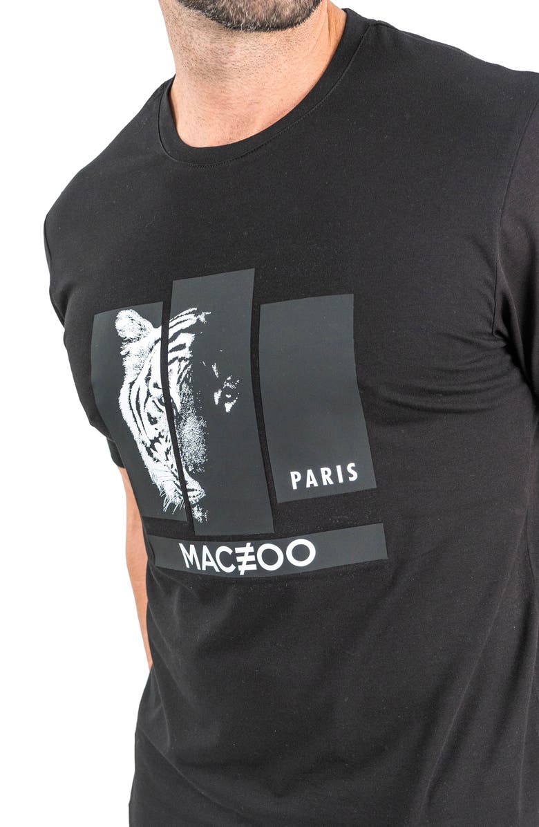Maceoo Tiger Collage Cotton Graphic T-Shirt, Alternate, color, 