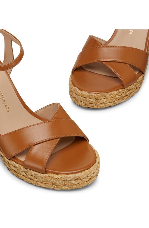 Stuart Weitzman Heel Strap Sandals With Braided Cross Design In Macchiato/natural