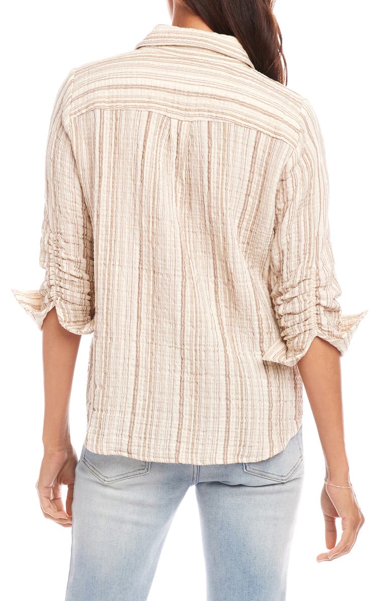 Karen Kane Stripe Textured Popover Shirt, Alternate, color,