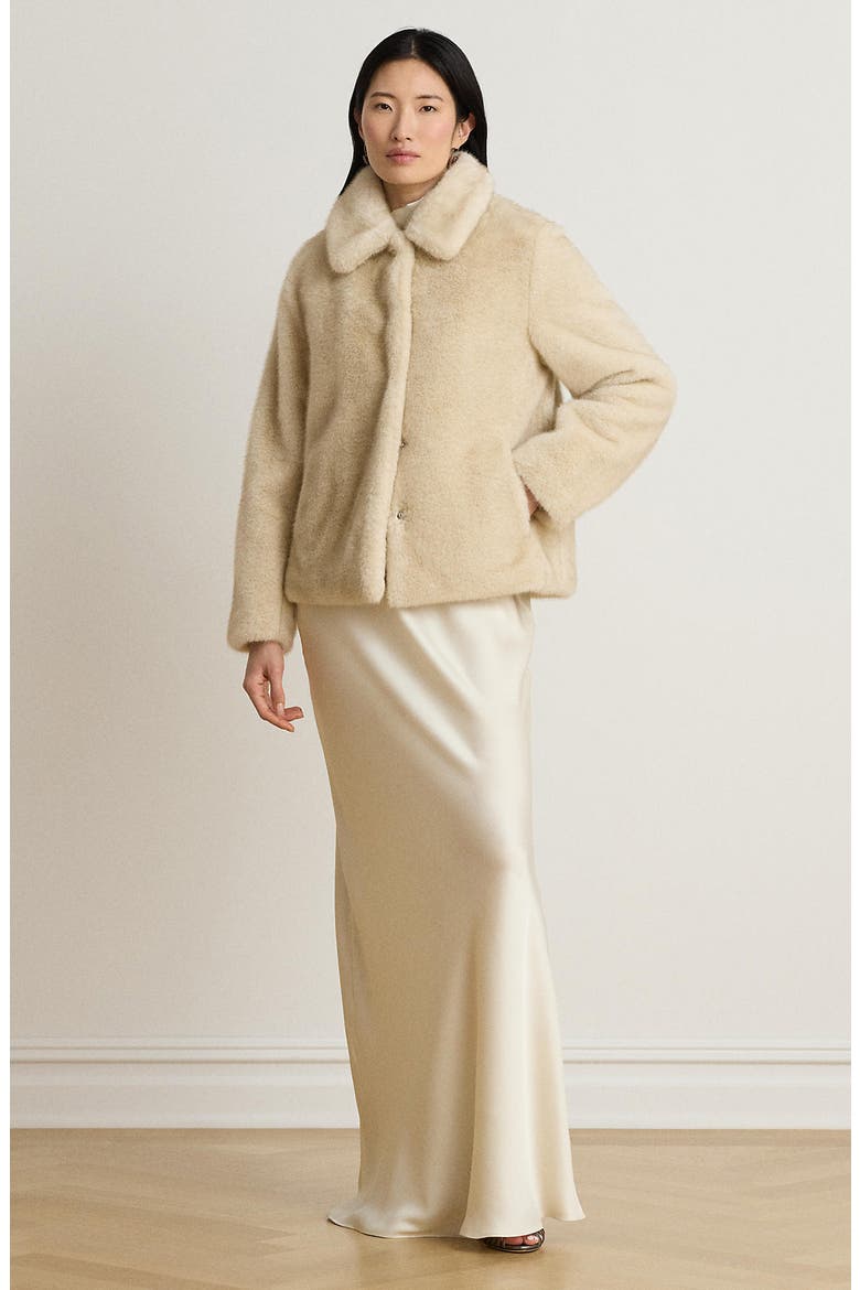 Faux Fur Jacket, Alternate, color, CREAM