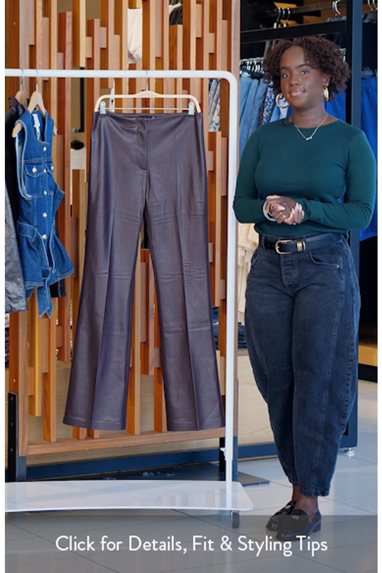 Slim Fit Faux Leather Flare Pants video