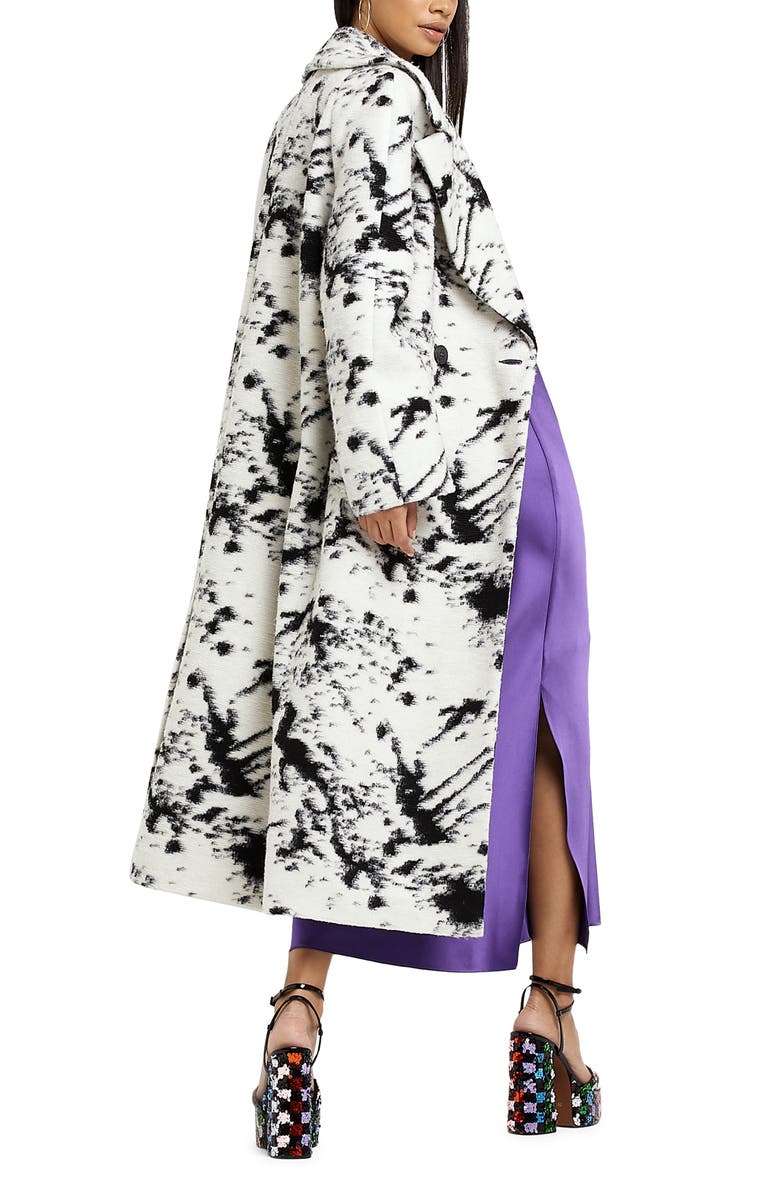 River Island Longline Double Breasted Coat, Alternate, color, 