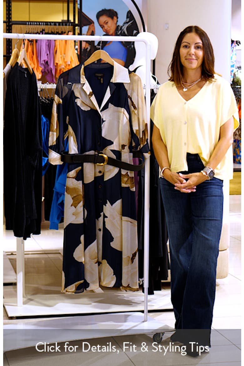 Floral Print Chiffon Midi Shirtdress video