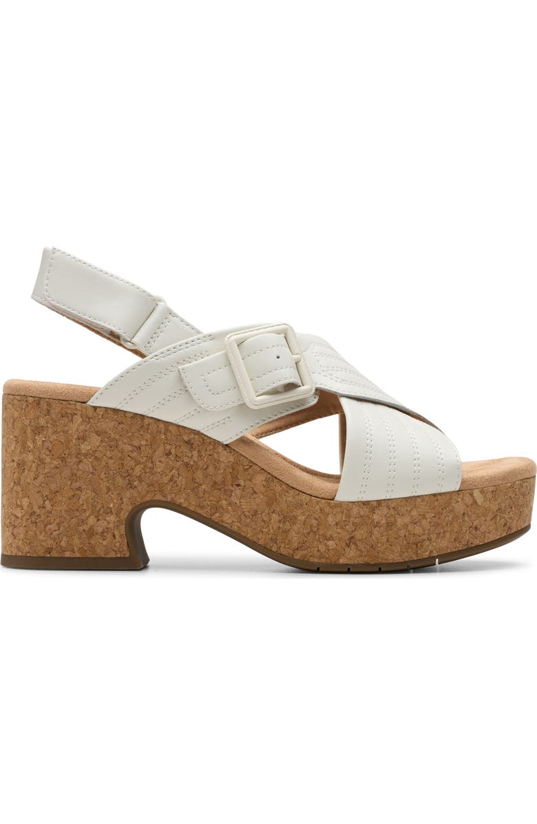 Clarks<sup>®</sup> Nerisa Slingback Platform Sandal, Alternate, color, White Leather
