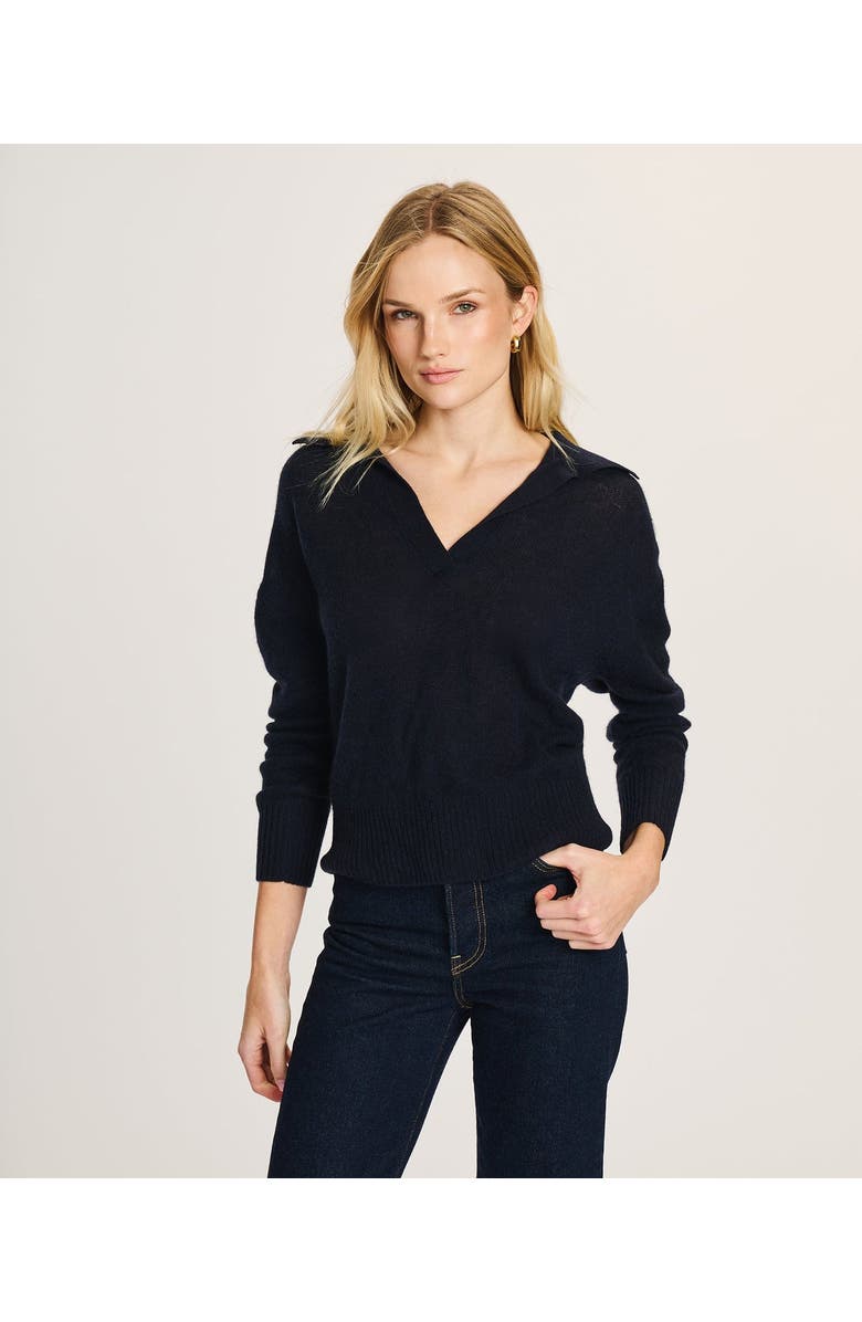 NAADAM Featherweight Cashmere Polo Sweater, Main, color, Navy