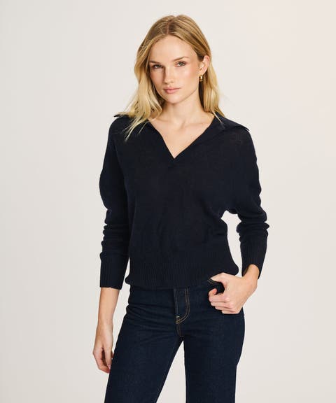 Featherweight Cashmere Polo Sweater