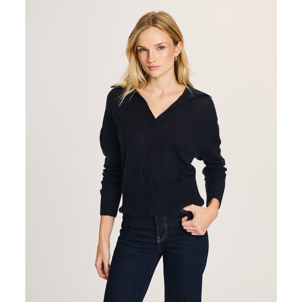 Naadam Featherweight Cashmere Polo Sweater In Blue