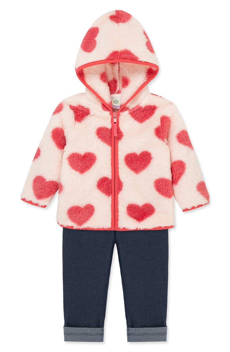 Little Me Heart Fleece Hoodie, Long Sleeve Top & Leggings Set, Alternate, color,