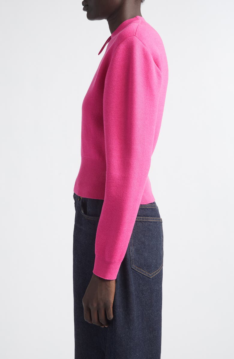 Givenchy Bow Detail Crewneck Sweater, Alternate, color, Fuchsia