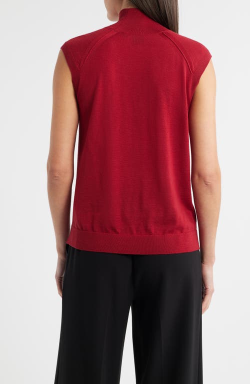 Hugo Boss Fipini Wool-blend Sleeveless Mock Neck Sweater In Red