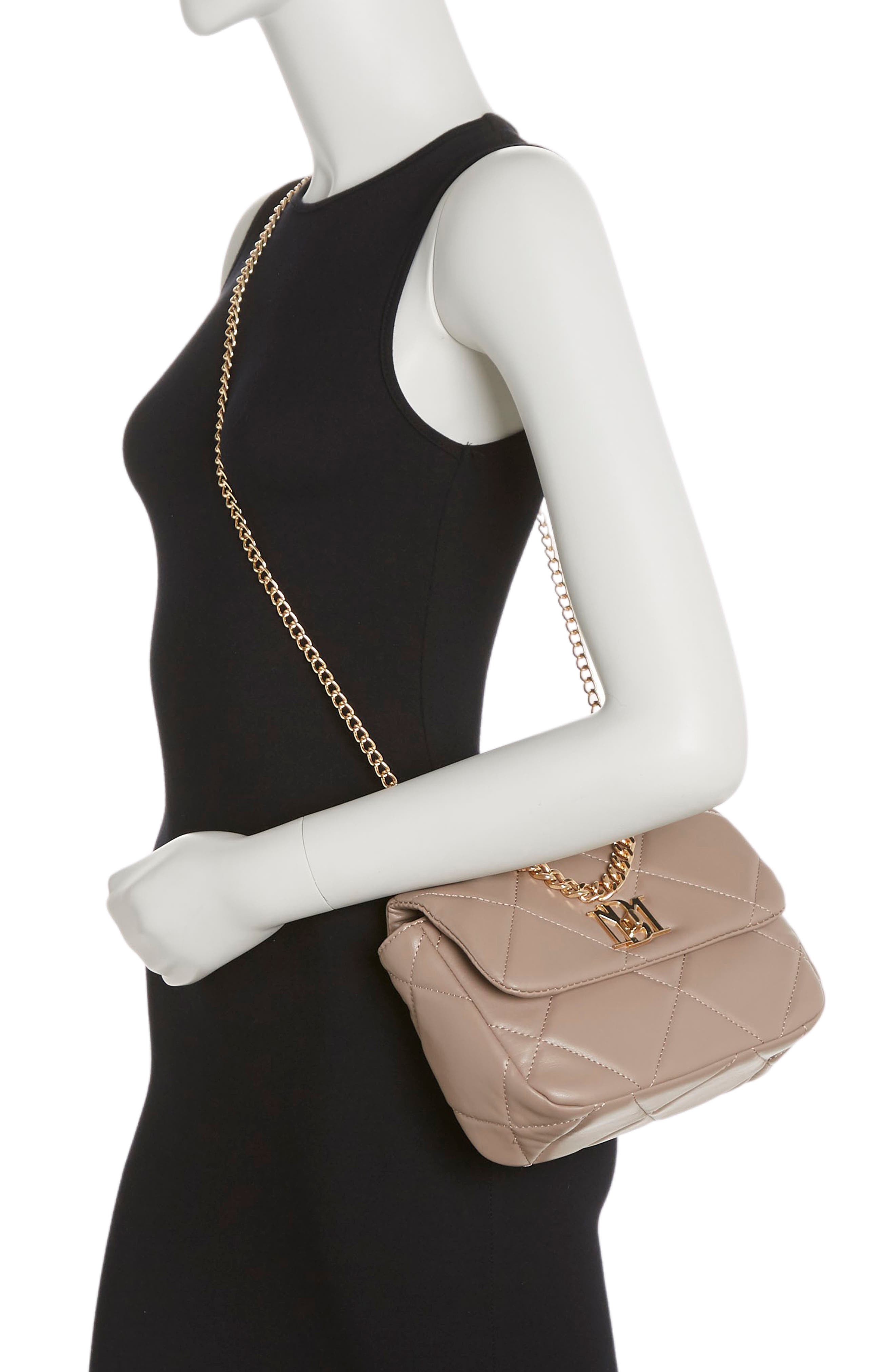 Badgley Mischka Collection Quilted Crossbody Bag, Alternate, color, Taupe