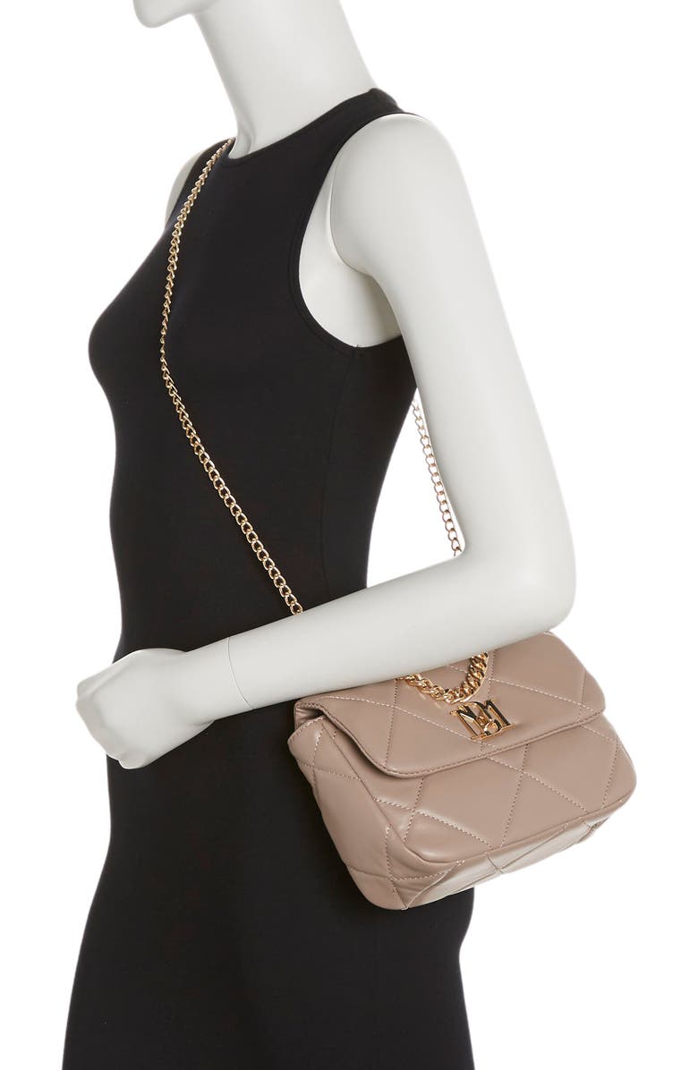Badgley Mischka Collection Quilted Crossbody Bag, Alternate, color, Taupe