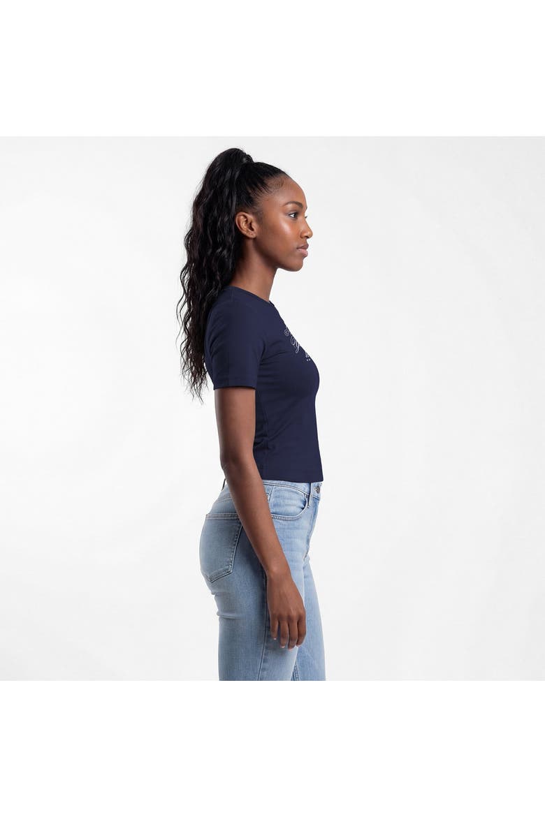 Women's Champion Navy New York Yankees Soft-Touch Fitted Cropped T-Shirt, Alternate, color, Navy