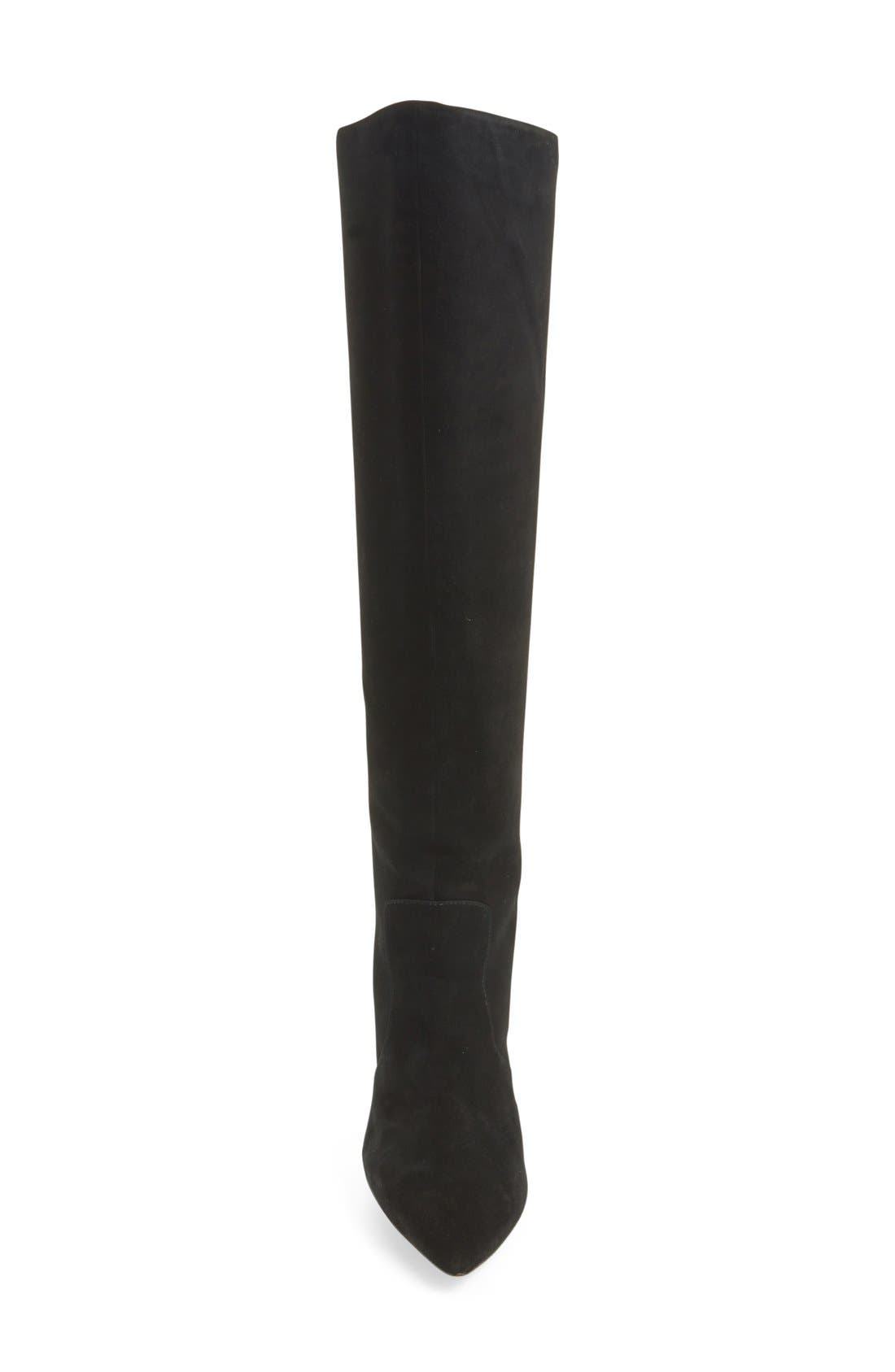 'Constance' Tall Boot, Alternate, color, BLACK SUEDE/ LYCRA
