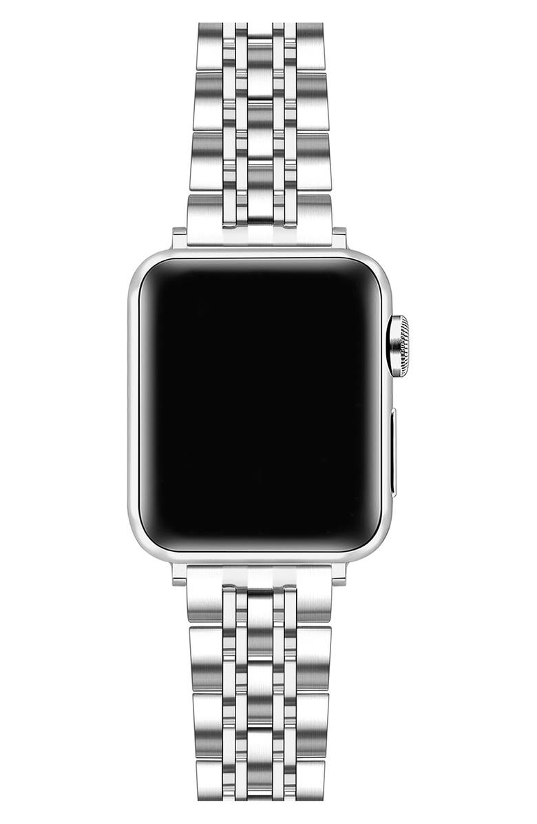 Posh Tech Rainey Stainless Steel Apple Watch<sup>®</sup> Watchband, Alternate, color, Silver