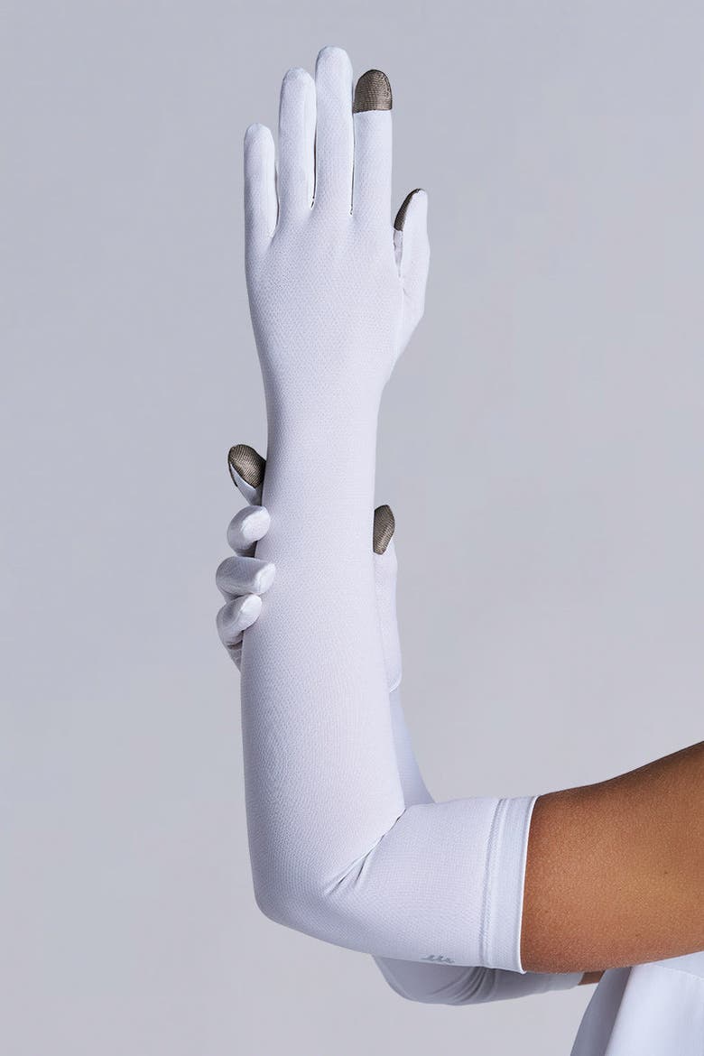 Culebra Long Full Finger UV Sun Gloves, UPF 50+ Sun Protection, Alternate, color, White