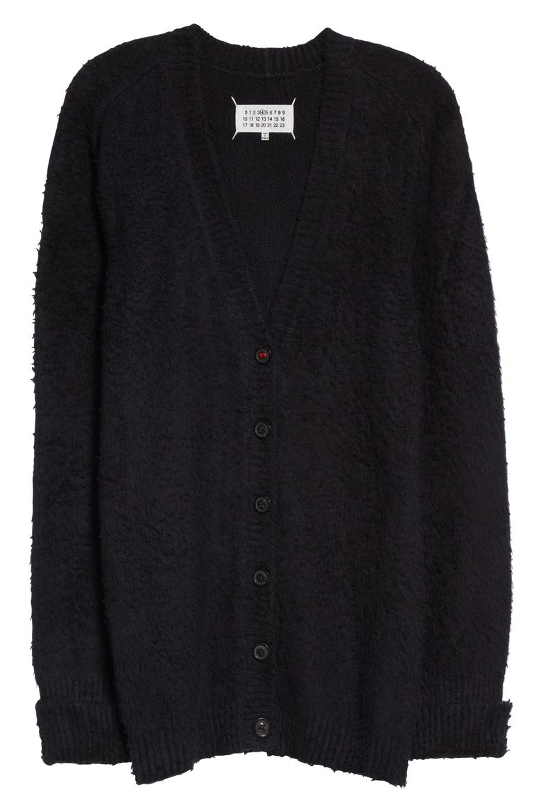 Oversize Cotton Blend Cardigan, Alternate, color, BLACK