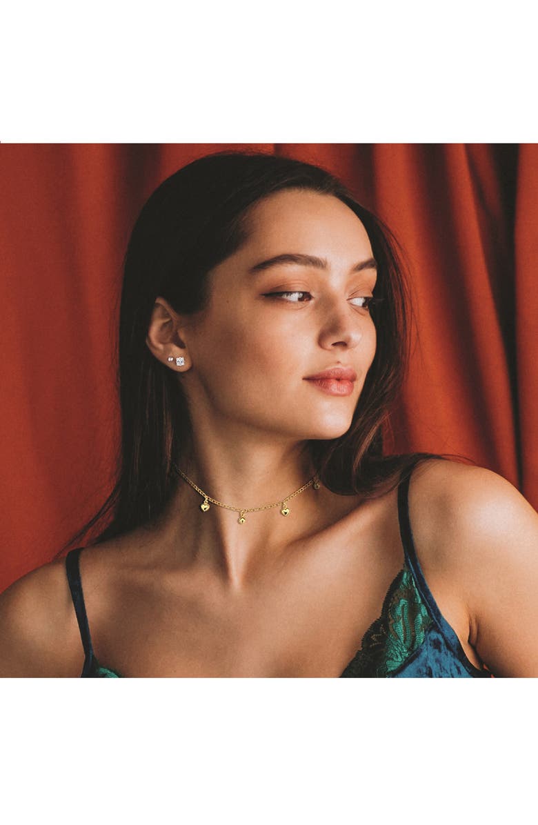 BEST SILVER Sterling Silver Princess-Cut CZ Stud Earring Set, Alternate, color, Silver