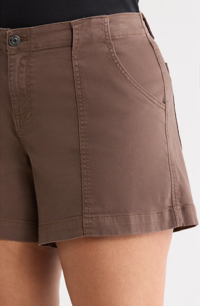 KUT from the Kloth Jane High Waist Denim Utility Shorts, Alternate, color, Chocolate