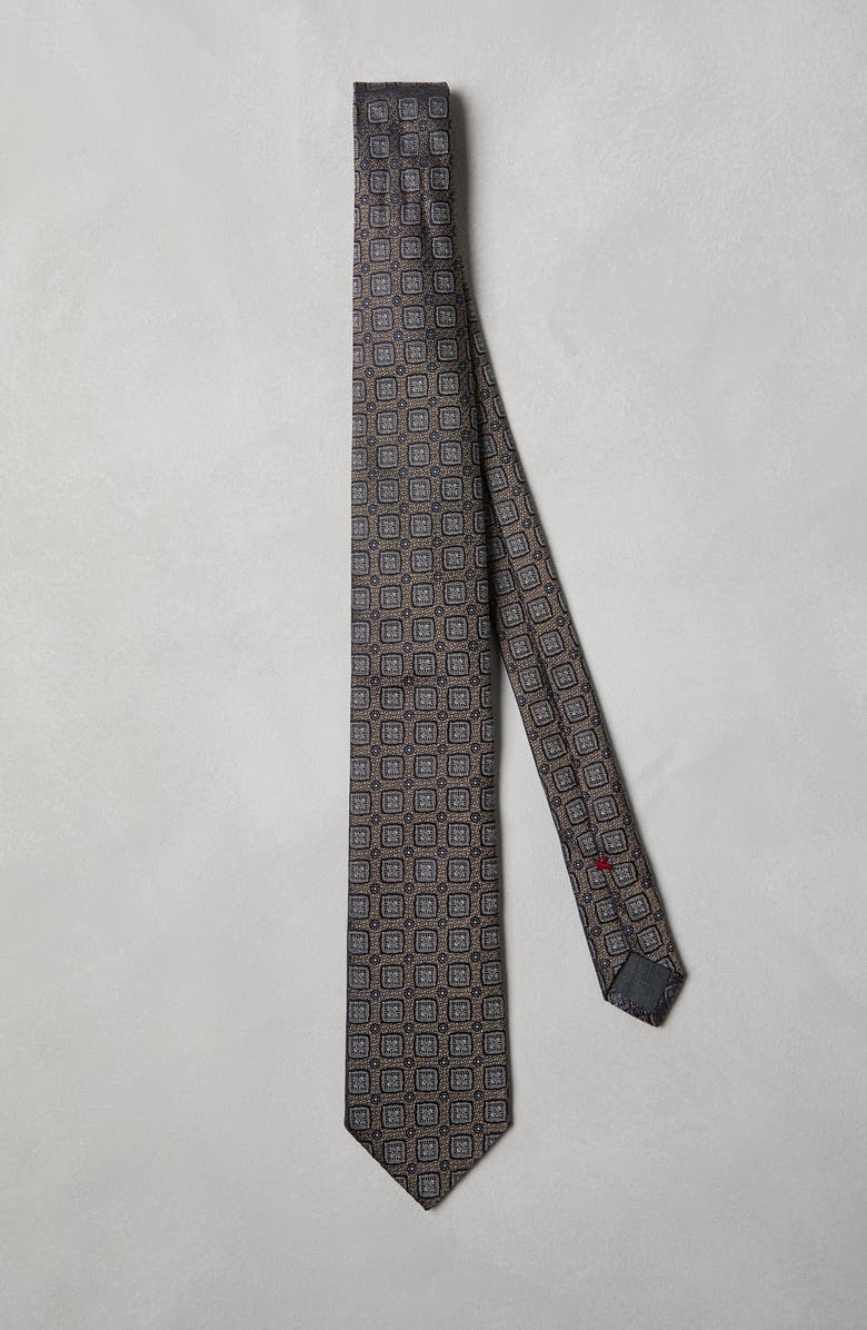 Brunello Cucinelli Silk tie with pattern, Alternate, color, 