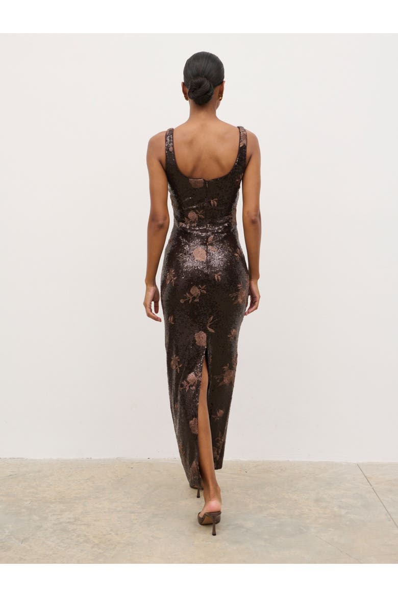 Zia Sequin Maxi Dress, Alternate, color, Brown Floral