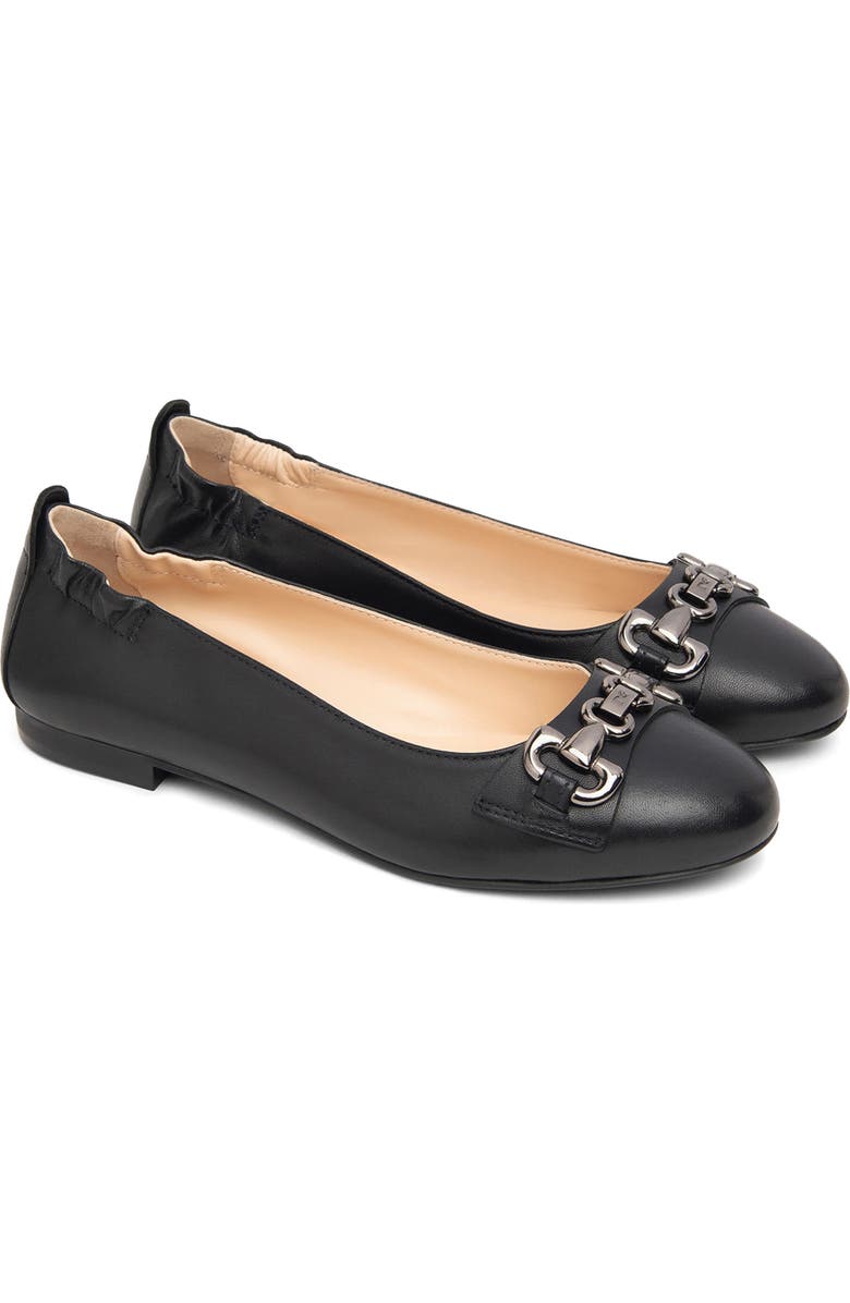 NeroGiardini Horsebit Ballet Flat, Main, color, Black