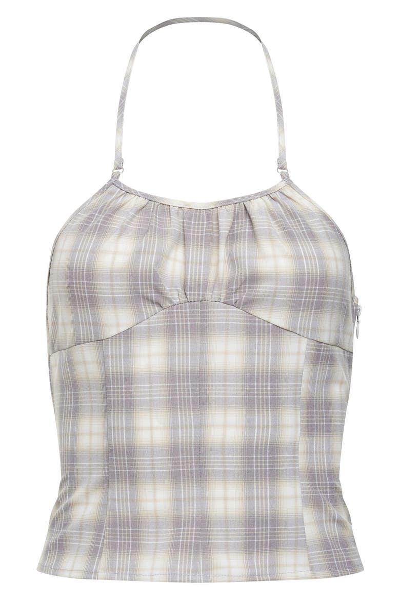 Sweet Escape Plaid Halter Top, Alternate, color, SMOKE PLAID
