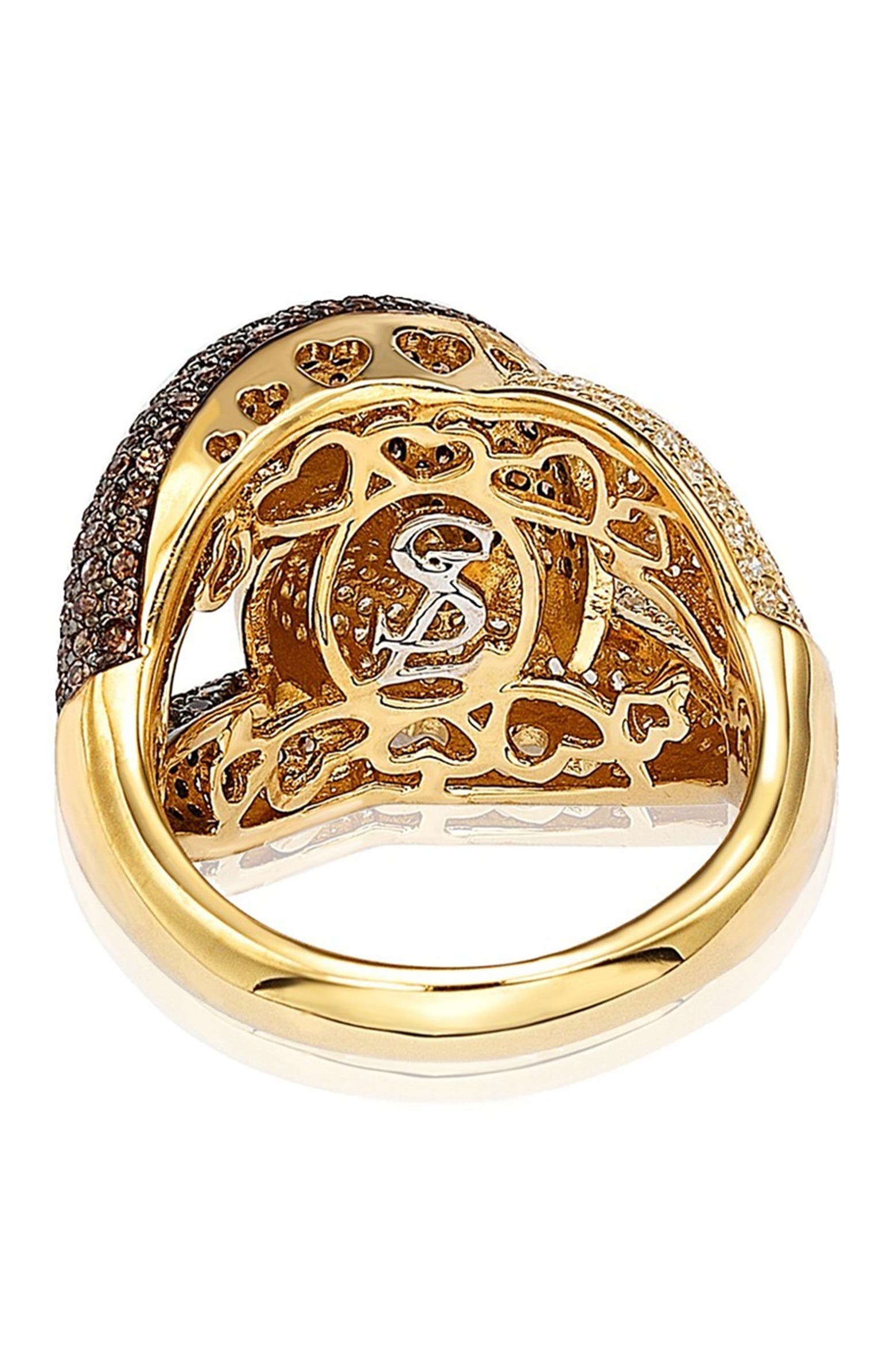 SUZY LEVIAN Two-Tone Chocolate & White CZ Ring | Nordstromrack