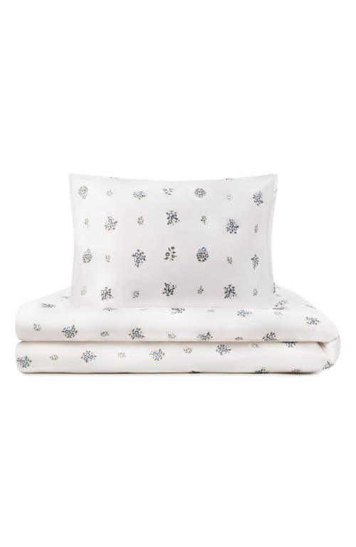 Domani Home Cotton Sateen Crib Sheet Set In Feuile Bluer